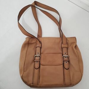 Stone Mountain Y2k Classic Versatile Tan Camel Genuine Leather Shoulder Bag